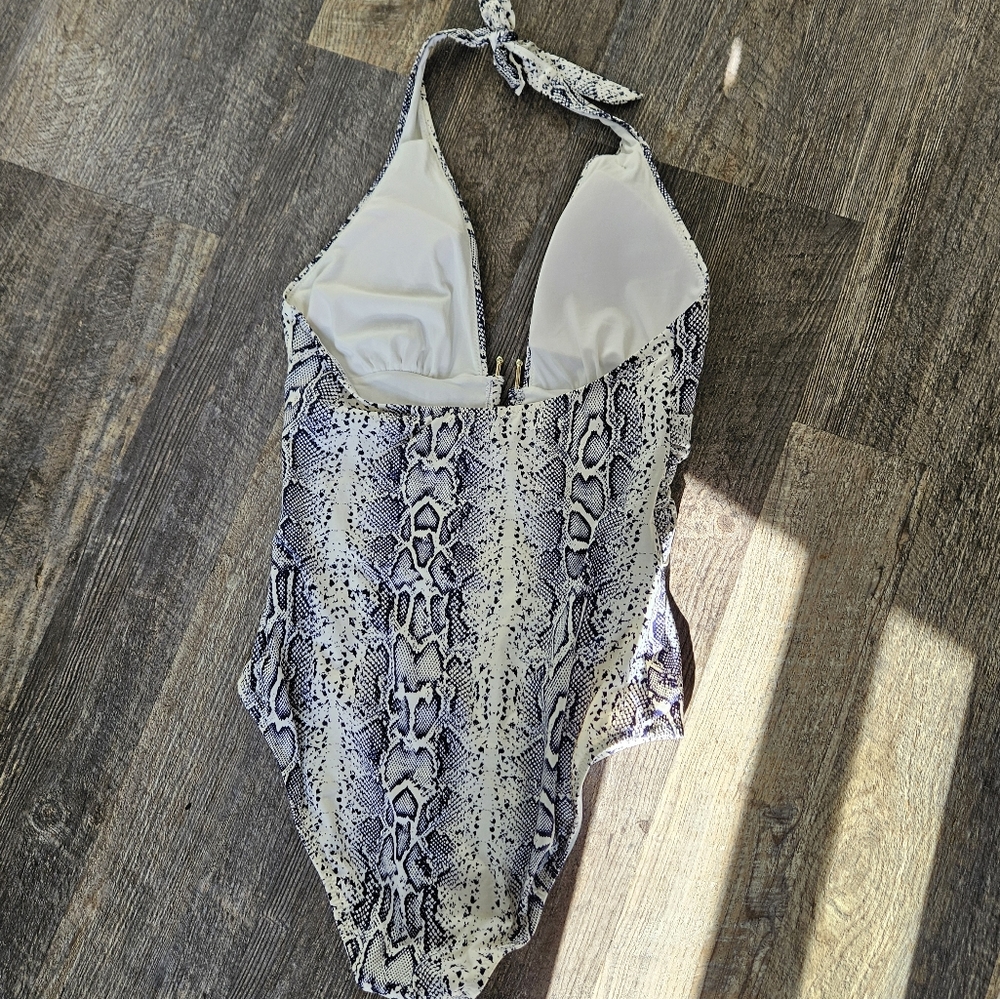 Heidi Klein Python Snake Print Halter One Peice S… - image 3
